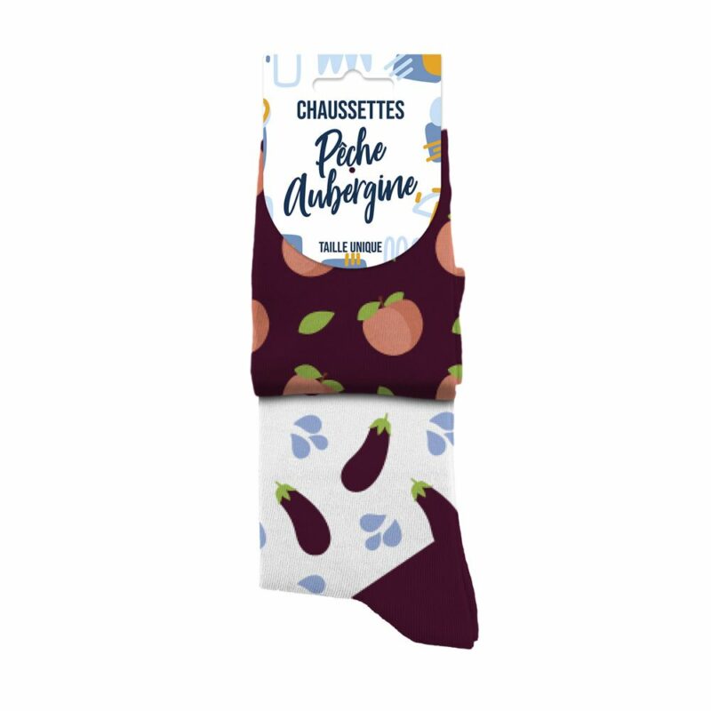 Chaussettes Pêche Aubergine